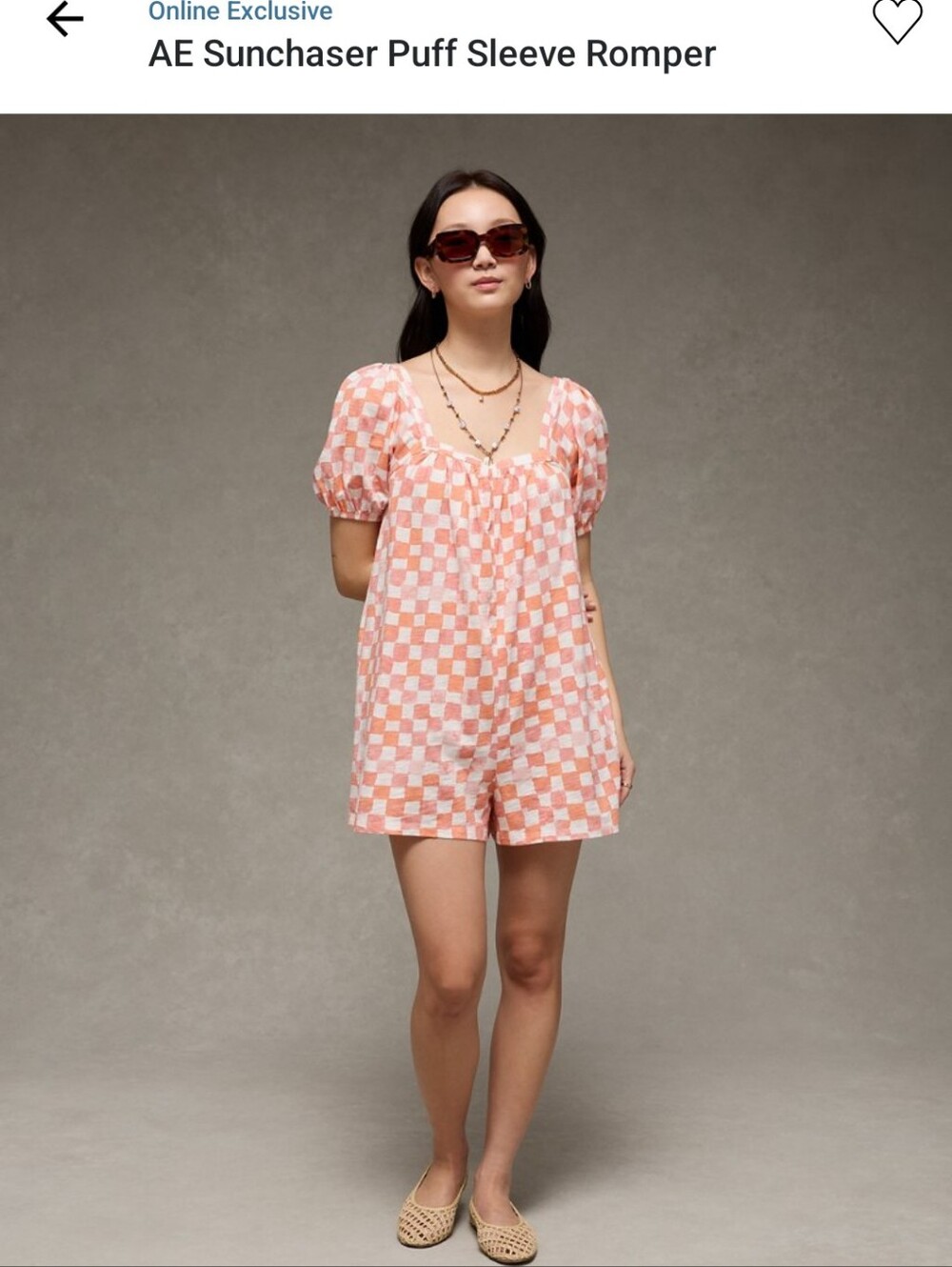 NWT American Eagle Sun Chaser Puff Sleeve Romper Size XXS